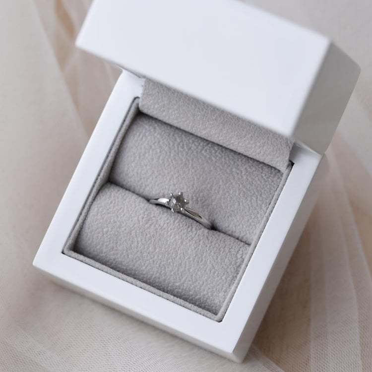 Ring mit hexagon Salt and Pepper Diamant Begonia 52793