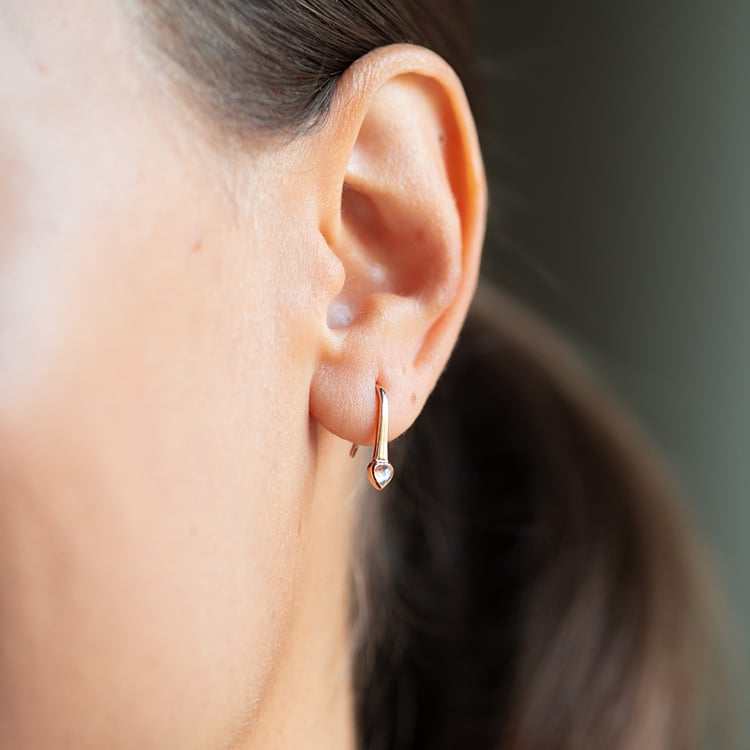 Hängeohrringe mit Mondstein in Herzform Levy 145751