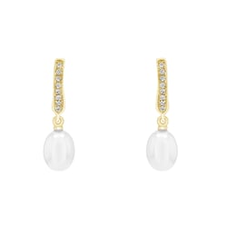 Perlenohrringe mit Diamanten Aashiny