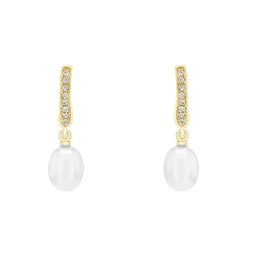 Perlenohrringe mit Diamanten Aashiny