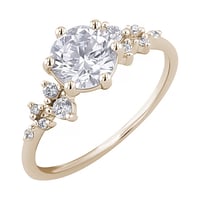 Verlobungsring us Gold in Champagnegold mit Diamanten Olha