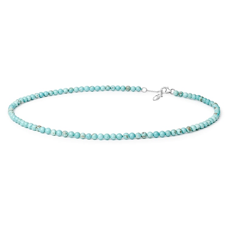 Silberne Kette mit Perlen aus Howlith Norma