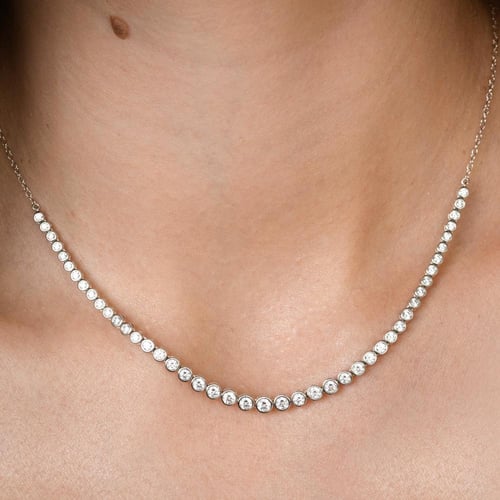 Luxuriöse Silberkette mit Diamanten Sofi