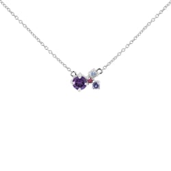 Silberne Cluster Kette mit Amethyst und Edelsteinen Millie