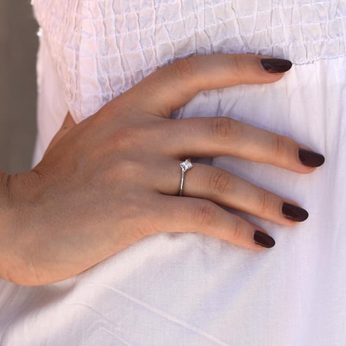 Verlobungsring mit Princess Diamanten Falgu