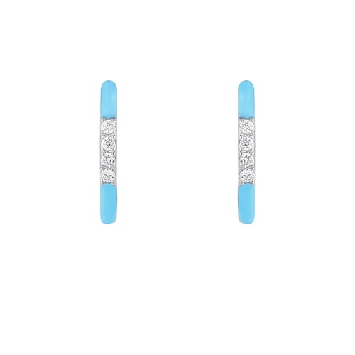 Ohrstecker mit blauer Keramik und Diamanten Edela