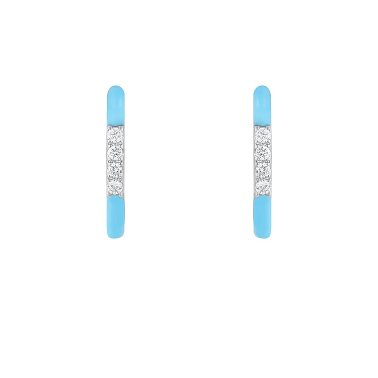 Ohrstecker mit blauer Keramik und Diamanten Edela 128717