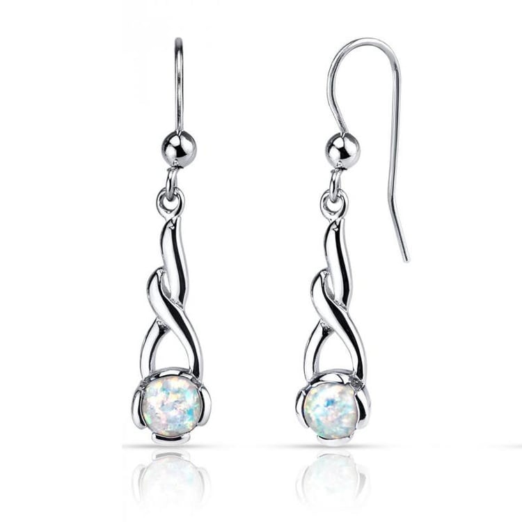 Silberne Ohrringe mit weißen Opalen Cyrus