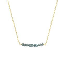 Goldener Choker mit blauen ungeschliffenen Diamanten Inaku