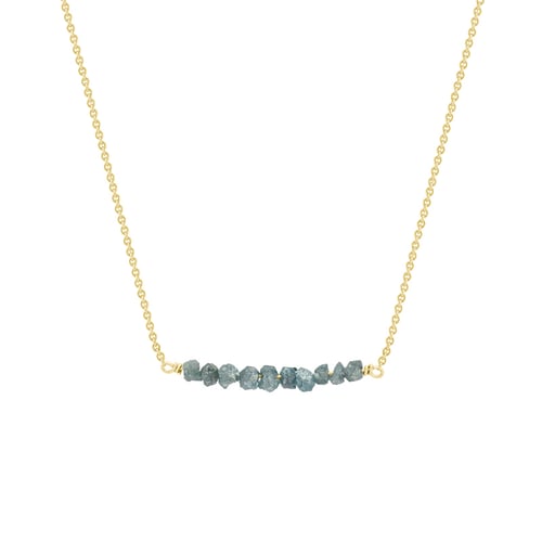 Goldener Choker mit blauen ungeschliffenen Diamanten Inaku
