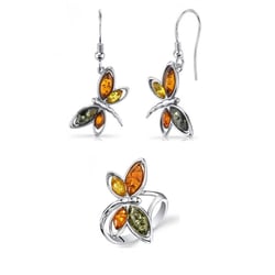 Bernsteinschmuck im Set mit Schmetterlingen Emory