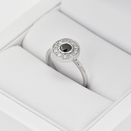 Verlobungsring Set mit schwarzem Diamant Eyva