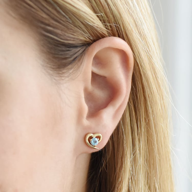 Silberne Ohrringe in Herzform mit Topasen Clelia 92312