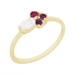 Ring mit Mondstein, Rubin und Amethysten Lowri