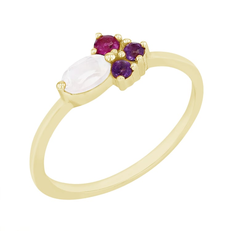 Ring mit Mondstein, Rubin und Amethysten Lowri 84147