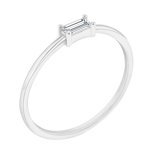 Ring mit einem Moissanit in Baguette-Form Koos