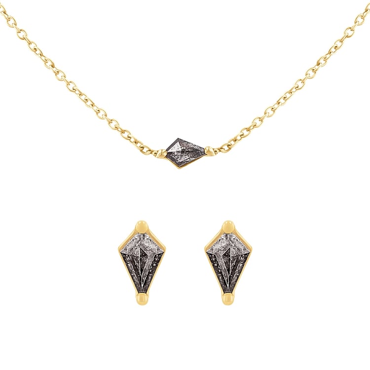 Schmuckset mit Salt and Pepper Diamanten Elny 126625