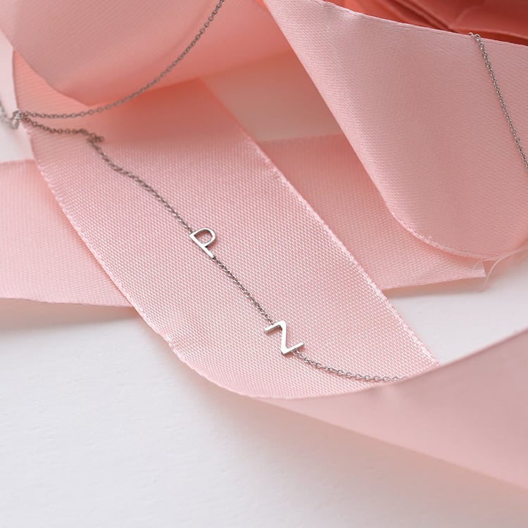 Silberkette mit zwei Buchstaben nach Ihrer Wahl Lupe 103728