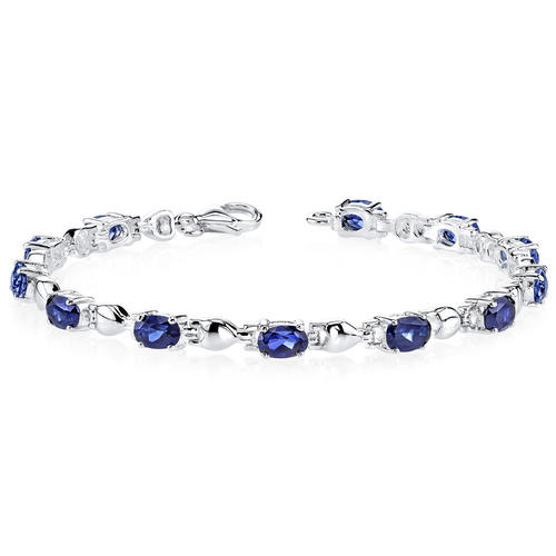 Silbernes Armband mit ovalen Saphiren Ove