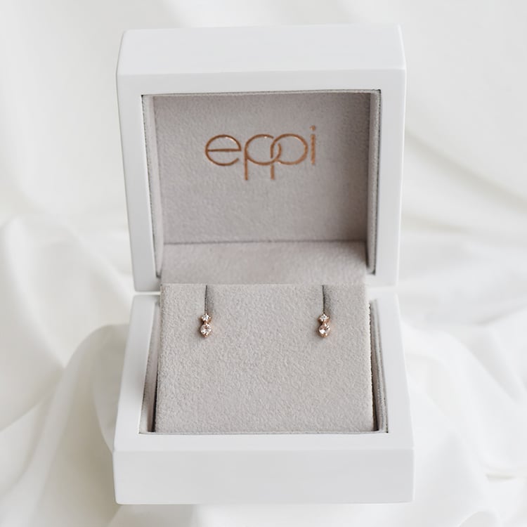 Minimalistische Ohrringe mit Morganiten und Diamanten Durante 90418