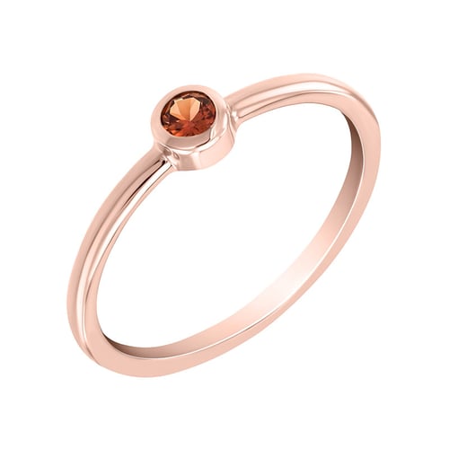 Minimalistischer Goldring mit orangefarbenem Saphir Emilien