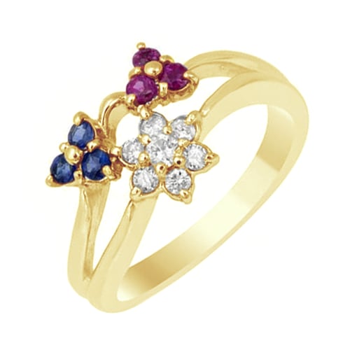 Edelstein Blumen in Goldring Imara
