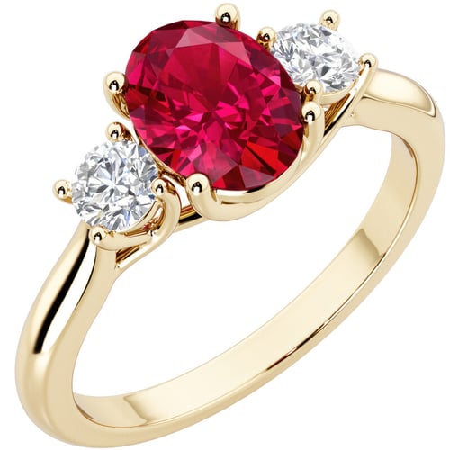 Verlobungsring mit Lab Grown Rubin und Diamanten Brink