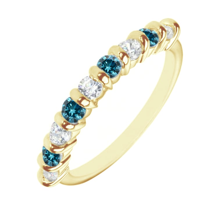 Ring mit blauen und weissen Diamanten Tyson 120111