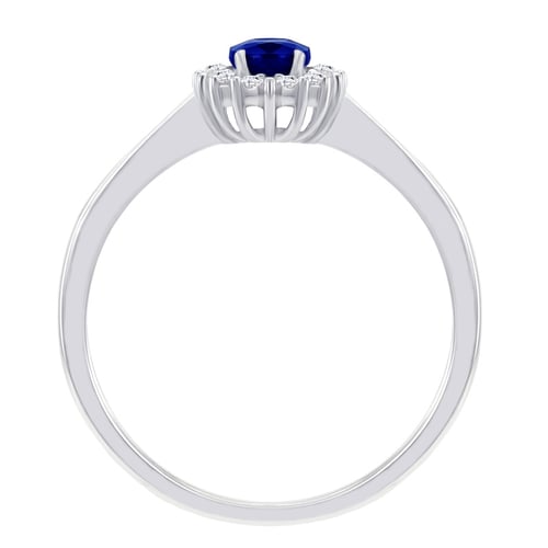 Goldring mit blauem Saphir und Diamanten Clarinda