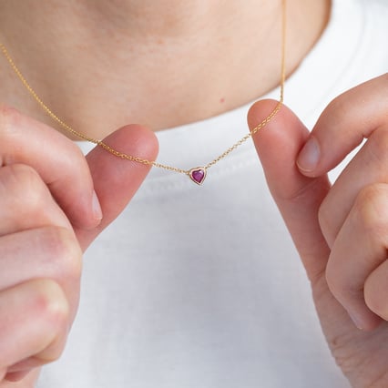 Schmuckset mit Rubinherzen Millicent