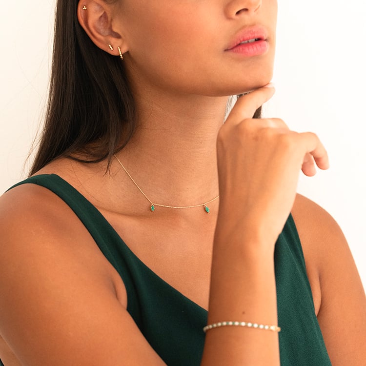 Tennisarmband mit Smaragden und Diamanten Kendrick 143871