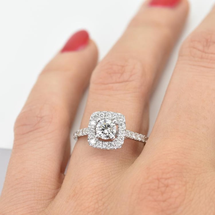 Verlobungsring mit Moissanit und Diamanten Deity 46538