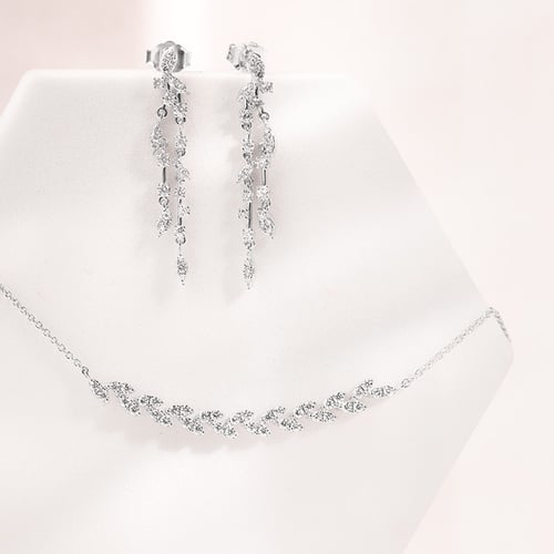Diamantkette in Blattform Ophelia