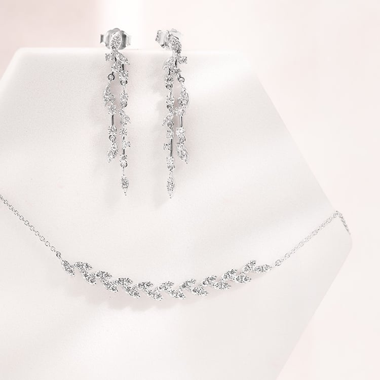 Diamantkette in Blattform Ophelia 154399