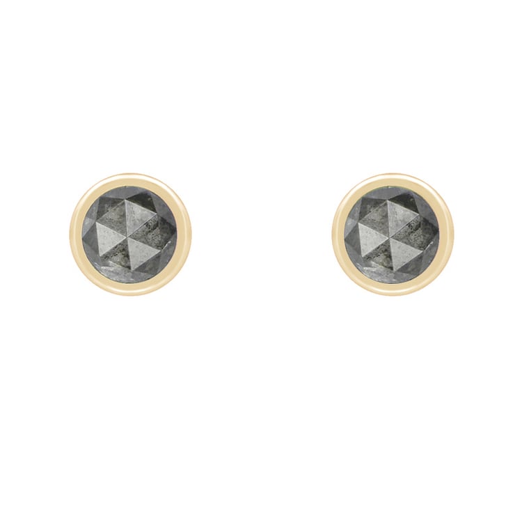 Goldene Ohrstecker mit 0.44ct Salt and Pepper Diamanten Haliena