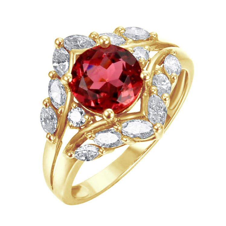 Goldring mit Turmalin und Diamanten Belia 82453