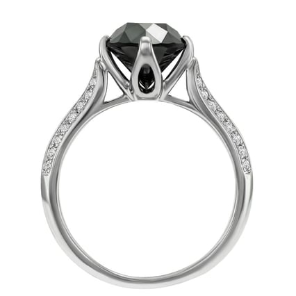 Goldener Verlobungsring mit 2.47ct schwarzem Diamant Ida