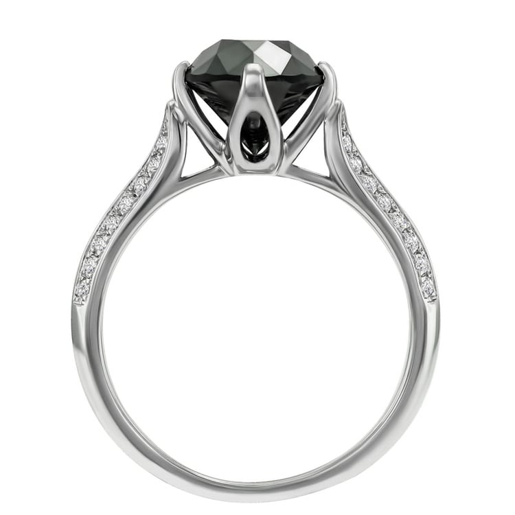 Goldener Verlobungsring mit 2.47ct schwarzem Diamant Ida 27850