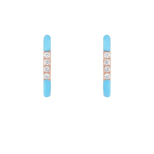 Ohrstecker mit blauer Keramik und Diamanten Edela