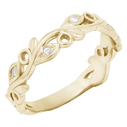 Ring mit Blattdesign und Lab Grown Diamanten Seir