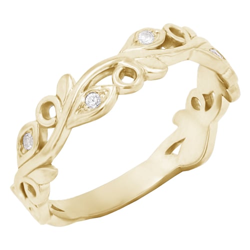 Ring mit Blattdesign und Lab Grown Diamanten Seir