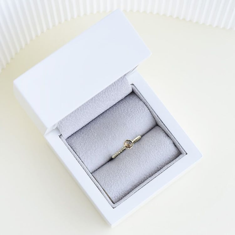 Geflochtener Ring mit einem Salt and Pepper Diamanten Chanice 97301