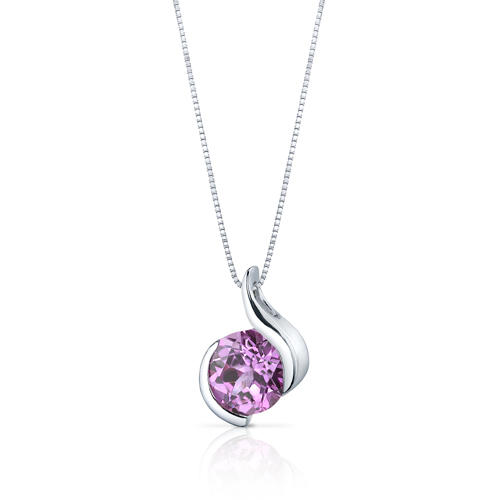 Silberanhänger mit rosa Saphir 12916