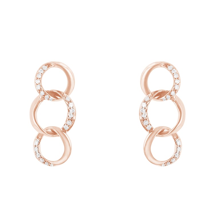 Goldene Hängeohrringe mit Diamanten Venka