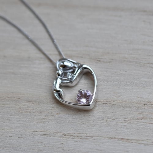 Anhänger Mutter und Kind mit Morganit und Diamant Ella
