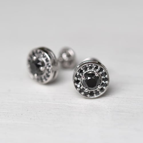 Goldene Ohrstecker mit schwarzen Diamanten Zulfikar