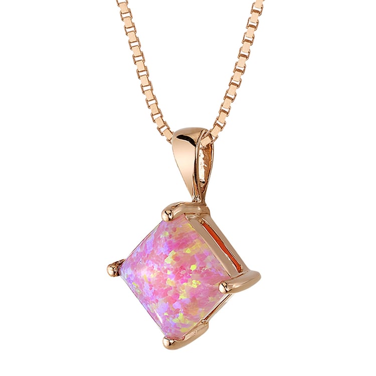 Goldener Anhänger aus Roségold mit rosa Princess Opal Kenelm