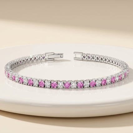 Elegantes silbernes Armband mit Saphir Pamela