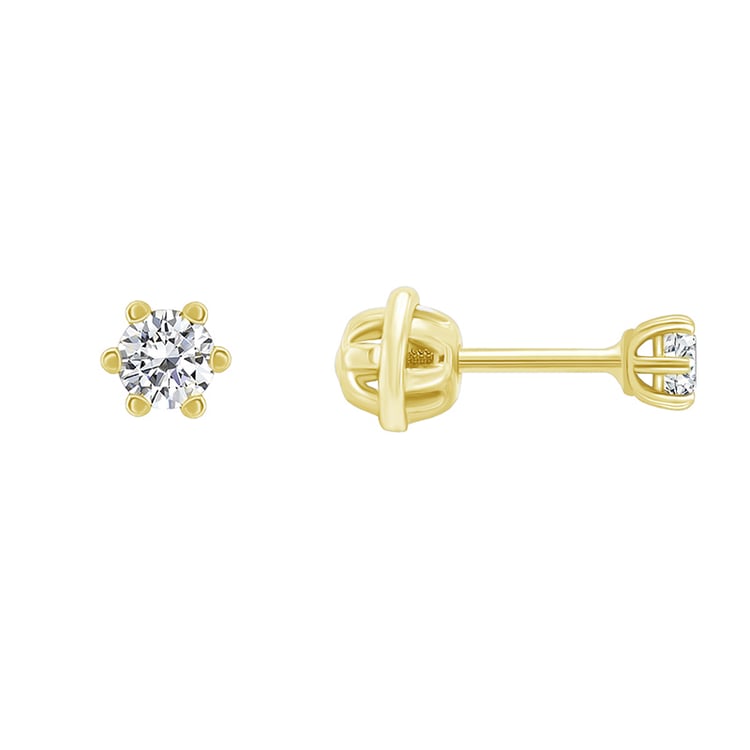 Goldene Ohrringe mit Diamanten 13428