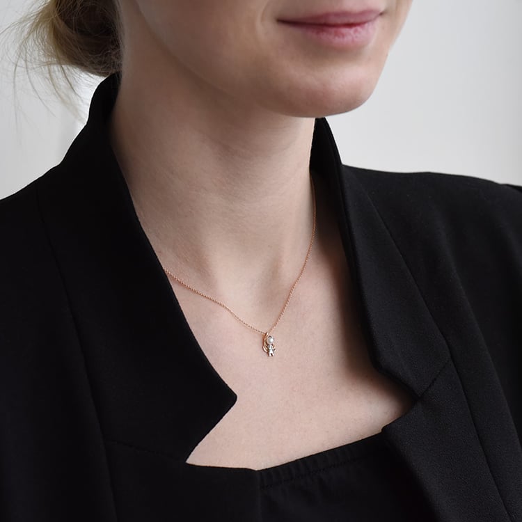 Anhänger mit Perle und Diamanten Sheri 91733